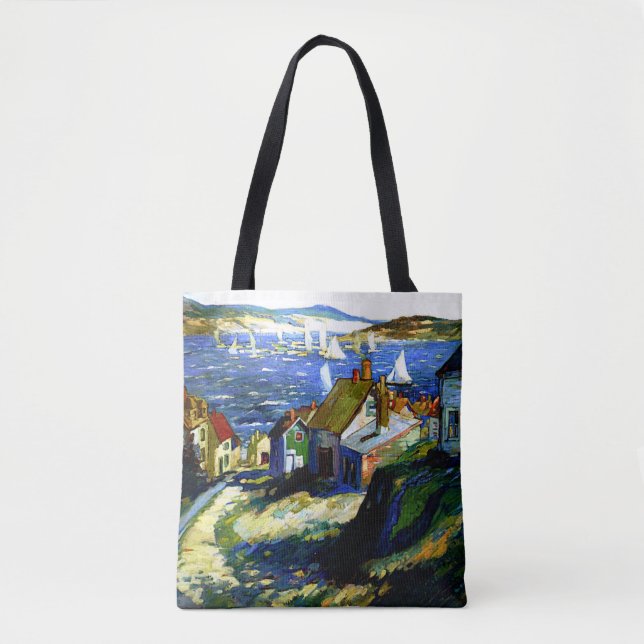Segelboote am Hafen, Kunstmalerei Tasche (Vorderseite)