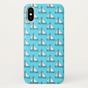 Segelboote auf blauem Seemuster Case-Mate iPhone Hülle