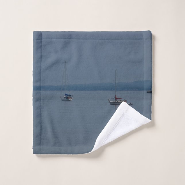 Segelboote auf dem Fluss Badhandtuch Set (Waschlappen)