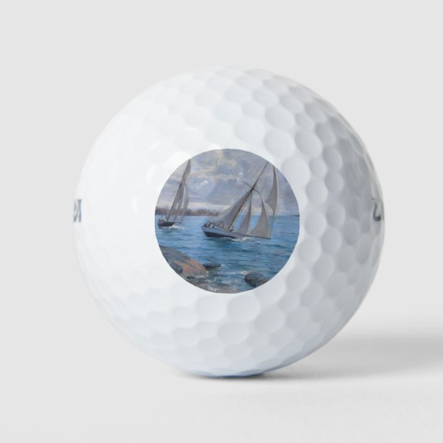 Segelboote auf dem Fluss Golfball (Vorderseite)