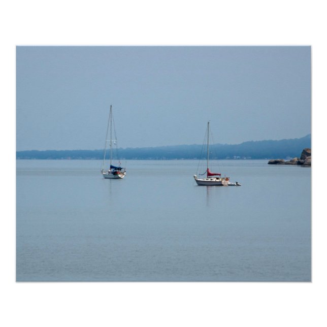 Segelboote auf dem Fluss Poster (Vorderseite)