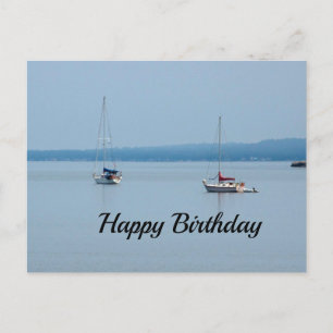 Segelboote auf dem Fluss  Postkarte