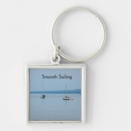 Segelboote auf dem Fluss Schlüsselanhänger