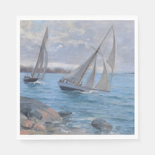 Segelboote auf dem Fluss Serviette (Vorderseite)