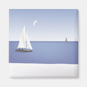 Segelboote auf dem Horizont Magnet