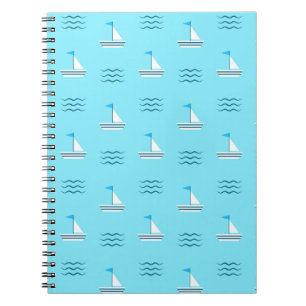 Segelboote auf dem Muster "Blaues Meer" Notizblock