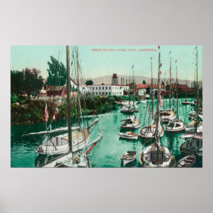 Segelboote auf dem Napa River SceneNapa, CA Poster