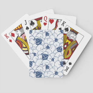 Segelboote auf dem Seemuster Spielkarten