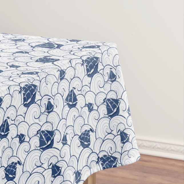 Segelboote auf dem Seemuster Tischdecke (Beispiel)