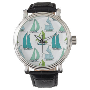 Segelboote auf dem Wasser-Muster Armbanduhr