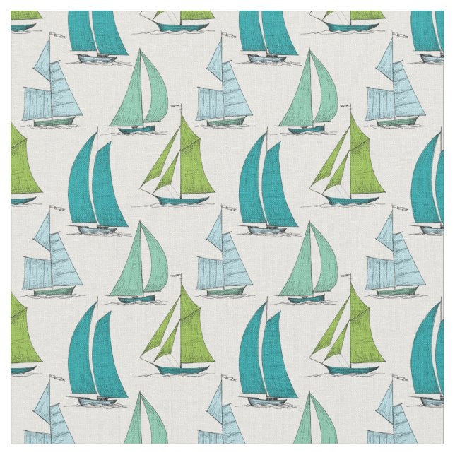 Segelboote auf dem Wasser-Muster Stoff (Nahaufnahme)