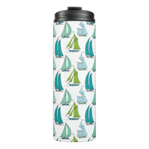 Segelboote auf dem Wasser-Muster Thermosbecher