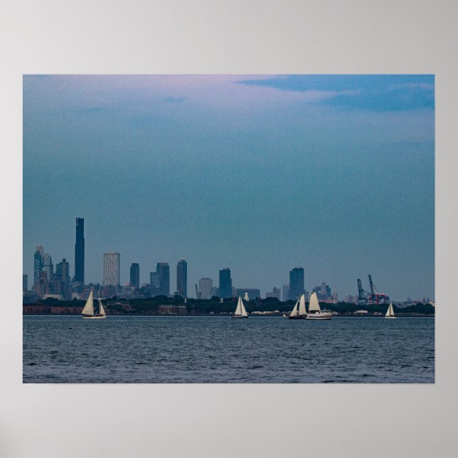 Segelboote auf dem Wasserposter Poster (Vorne)