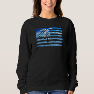 Segelboote auf der amerikanischen Flagge USA Segel Sweatshirt