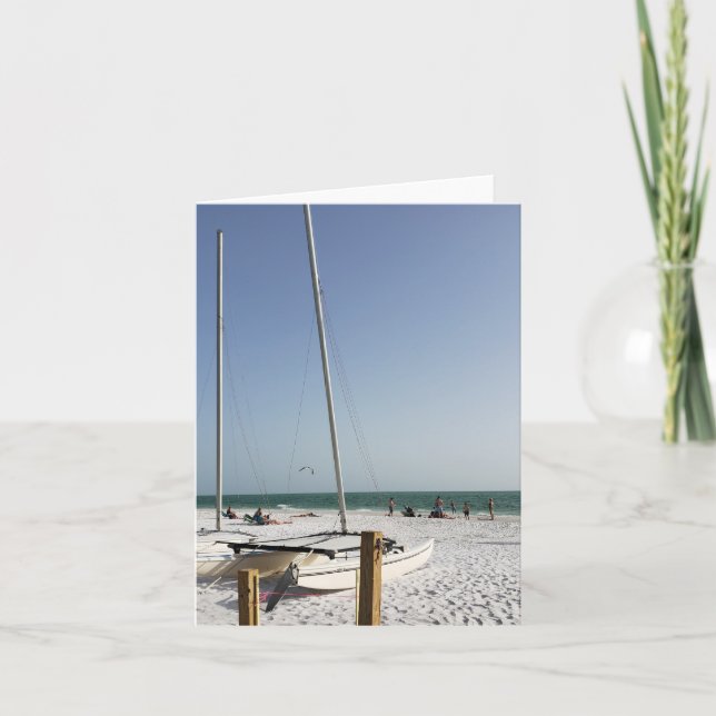 Segelboote auf der Beach Blankokarte Karte (Vorderseite)
