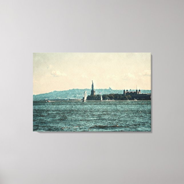 SEGELBOOTE AUF DER Leinwand NEW YORK BAY Art (Vorderseite)