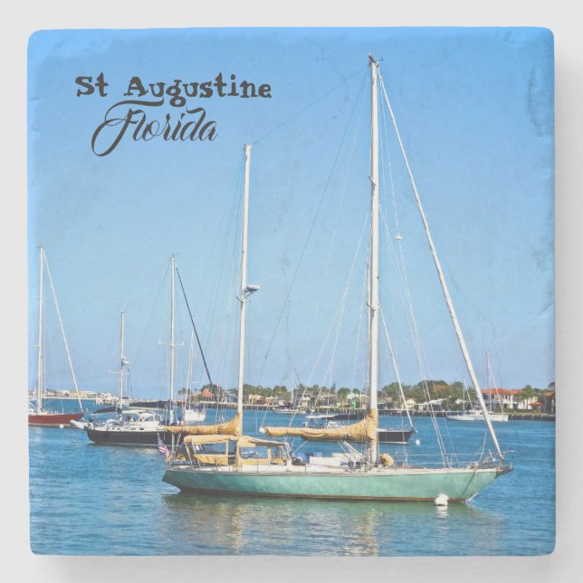 Segelboote auf Matanzas Bay St. Augustine Florida Steinuntersetzer (Vorderseite)