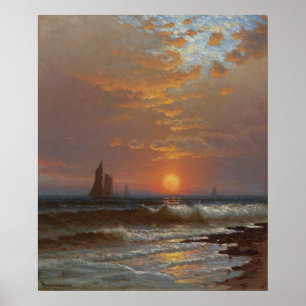 Segelboote bei Sunset Poster