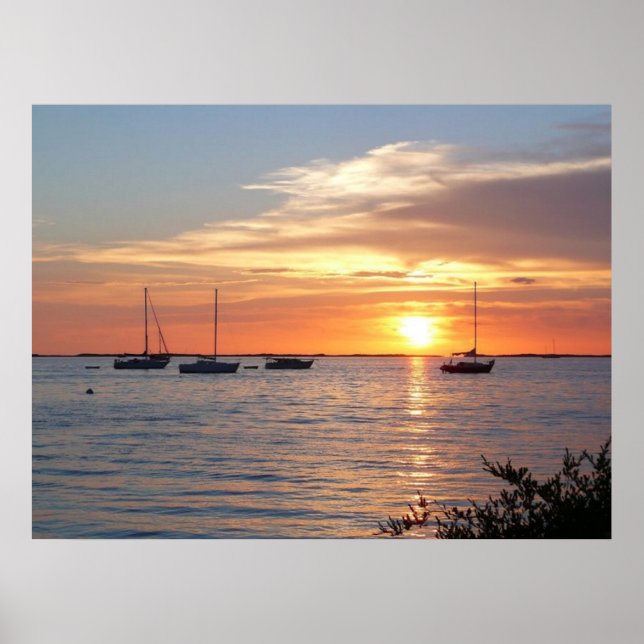 Segelboote bei Sunset - Poster (Vorne)