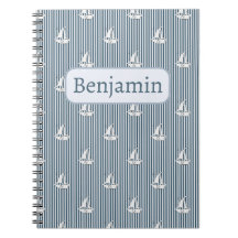 Segelboote & Benutzerdefinierter Name auf Blau-Wei