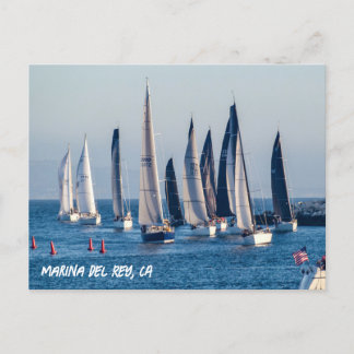 Segelboote betreten Hauptkanal - Marina del Rey, C Postkarte