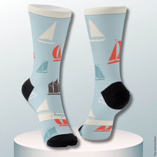 Segelboote, Blaue Nautik-Hobby Socken (Von Creator hochgeladen)