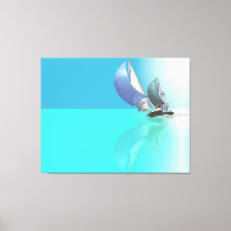 Segelboote - Duell in der Sonne Leinwanddruck