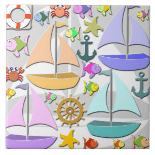 Segelboote Fliese