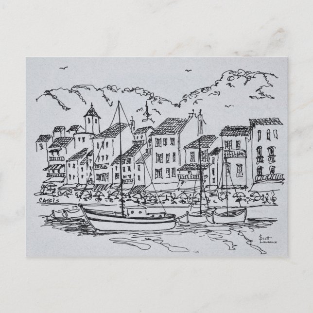 Segelboote im Hafen | Cassis, Frankreich Postkarte (Vorderseite)