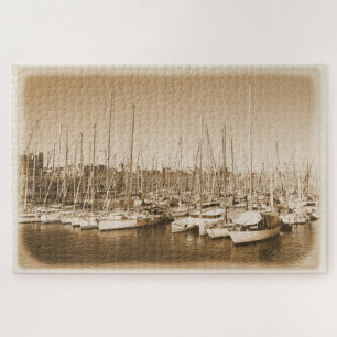 Segelboote im Hafen von Barcelona - 20x30 - 1014 S