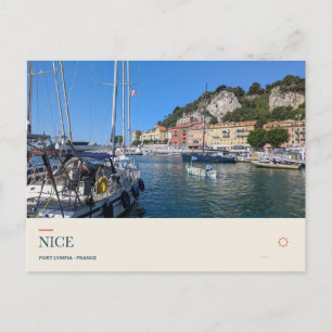 Segelboote im Hafen von Port Lympia in Nizza Postkarte