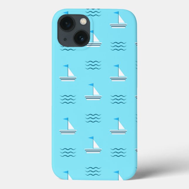 Segelboote im Muster des Blauen Meeres Case-Mate iPhone Hülle (Rückseite)
