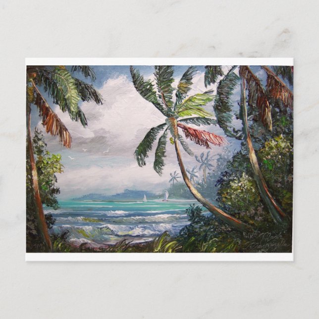 Segelboote in der Bucht Postkarte (Vorderseite)