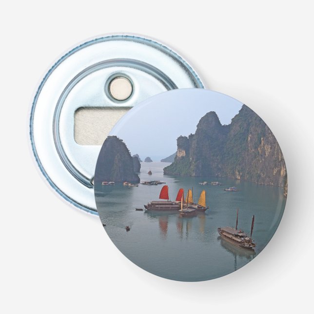 Segelboote in Ha Long Bay - Vietnam, Asien Flaschenöffner (Vorderseite)