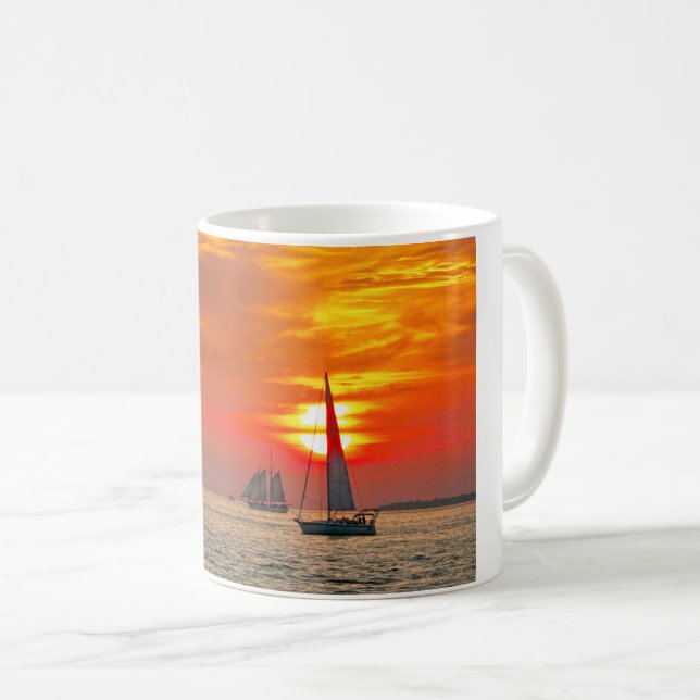 Segelboote in Key West, Florida, Sunset Kaffeetasse (VorderseiteRechts)