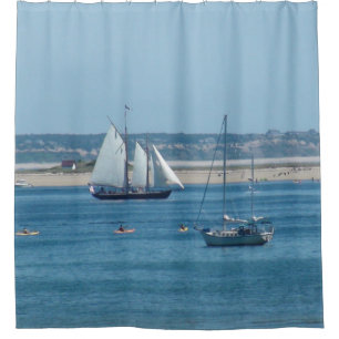 Segelboote in Provincetown in Cape Cod Duschvorhang