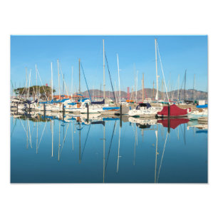 Segelboote in San Francisco Reflektionen Fotodruck