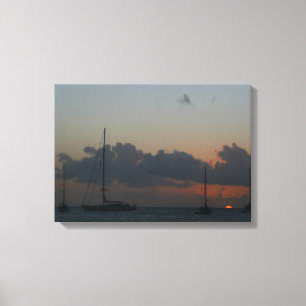 Segelboote in Sunset Tropical Seascape Leinwanddruck