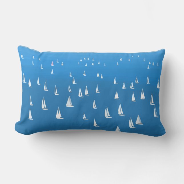 Segelboote in tiefblauem Meer - Regatta Sailboote Lendenkissen (Vorderseite)