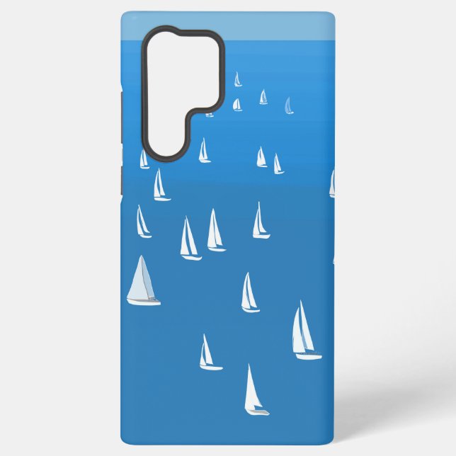 Segelboote in tiefblauem Meer - Regatta Sailboote Samsung Galaxy Hülle (Rückseite)