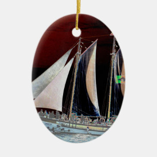 Segelboote Keramik Ornament