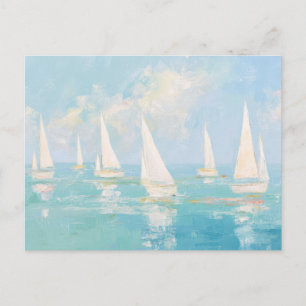 Segelboote Küstenkunst Postkarte 