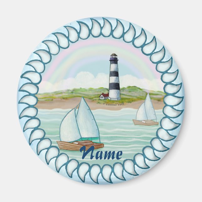 Segelboote Leuchtturm Magnet (Vorne)