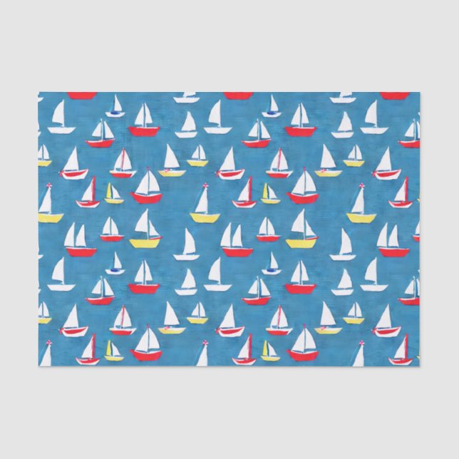 Segelboote Muster Seidenpapier (Vorderseite)