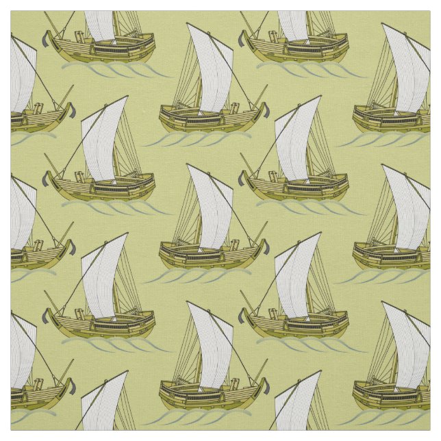 Segelboote Ocean Green Stoff (Muster)