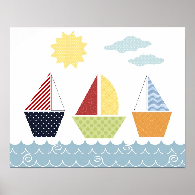 Segelboote-Plakat für Kinder Poster (Vorne)