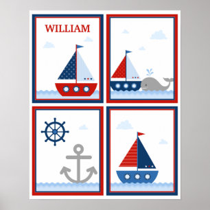 Segelboote-Poster für Jungs-Zimmer Poster