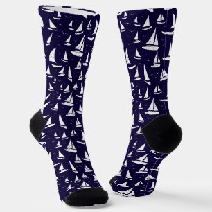 Segelboote Schiffe, die blau und weiß segeln Socken