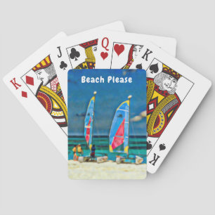 Segelboote Tropical Beach Ferien Strand Bitte Spielkarten