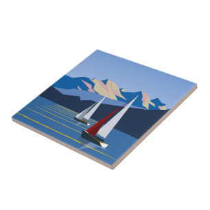 Segelboote und Foto Fliese